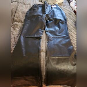 Black Faux Leather Pants